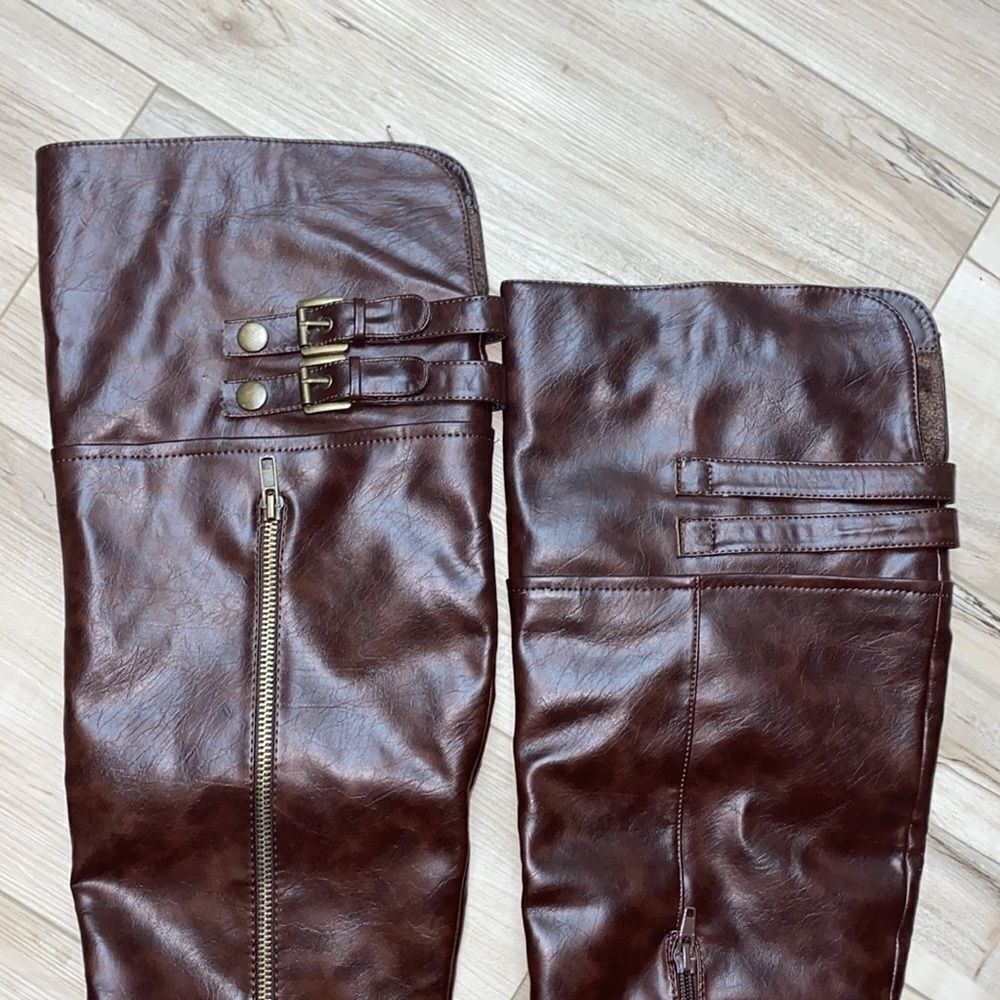 Bamboo Montage Brown Long Boots 10 - Picture 2 of 5